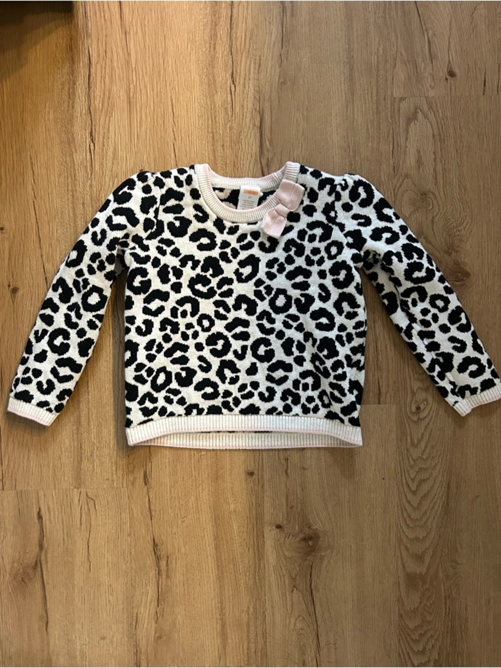 Kids Cream & Black Leopard Print Sweater